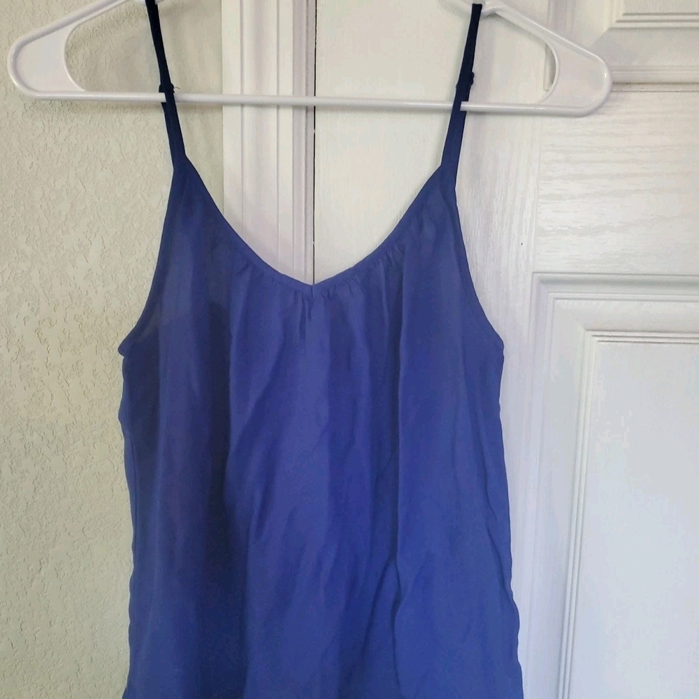 GAP Women's Camisole in Deep Blue Cotton Size Extra Small Spaghetti Strap
